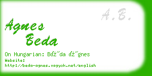 agnes beda business card